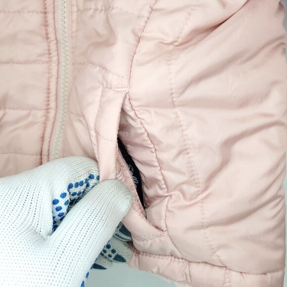 Miss Selfie Reversible Puffer Jacket Girls 5 Pink Plush Fleece Quilted Full Zip - Picture 2 of 9